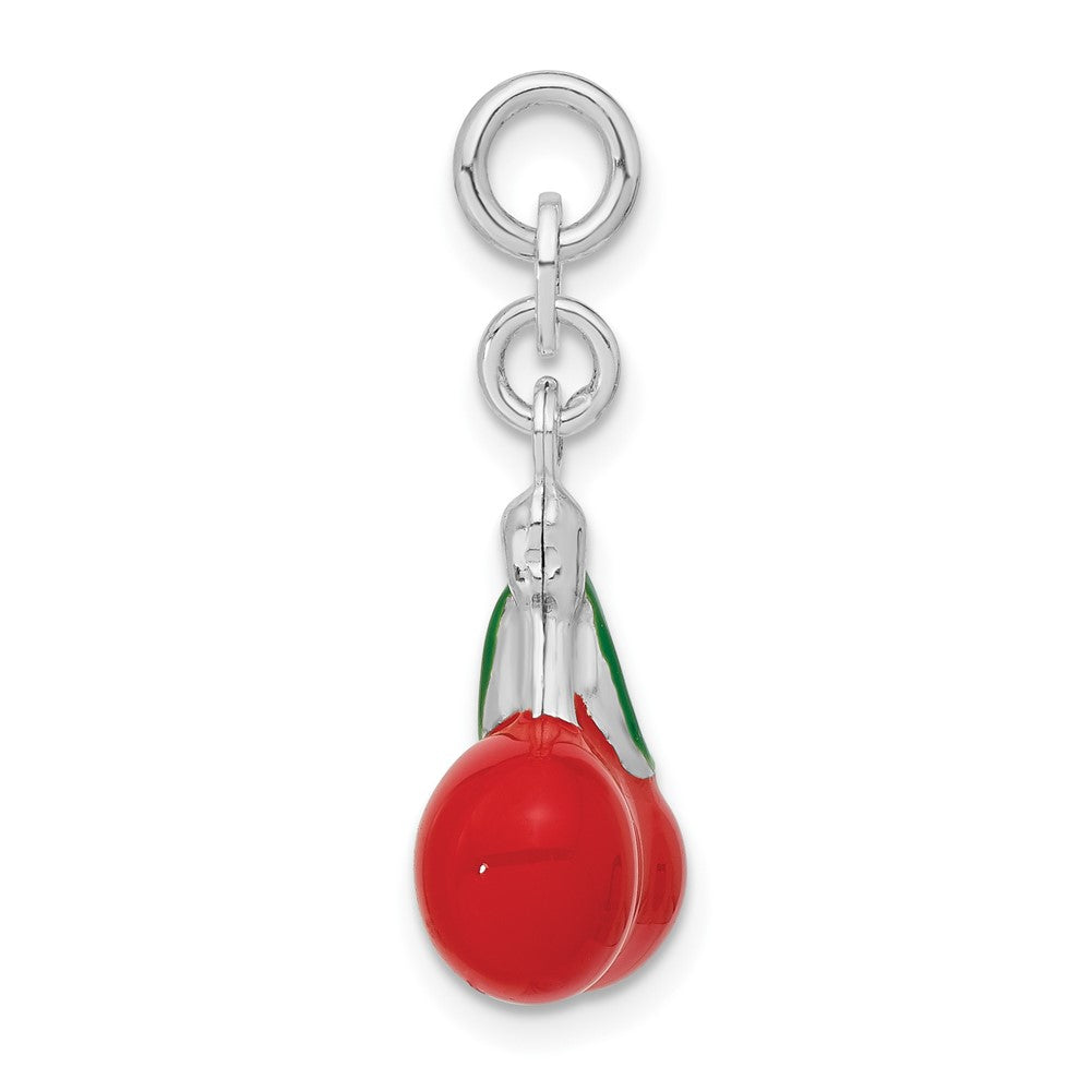 Sterlingsilber 3-d Poliert Emailliert Cherries Charm