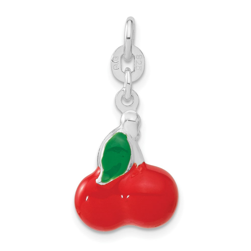 Sterlingsilber 3-d Poliert Emailliert Cherries Charm