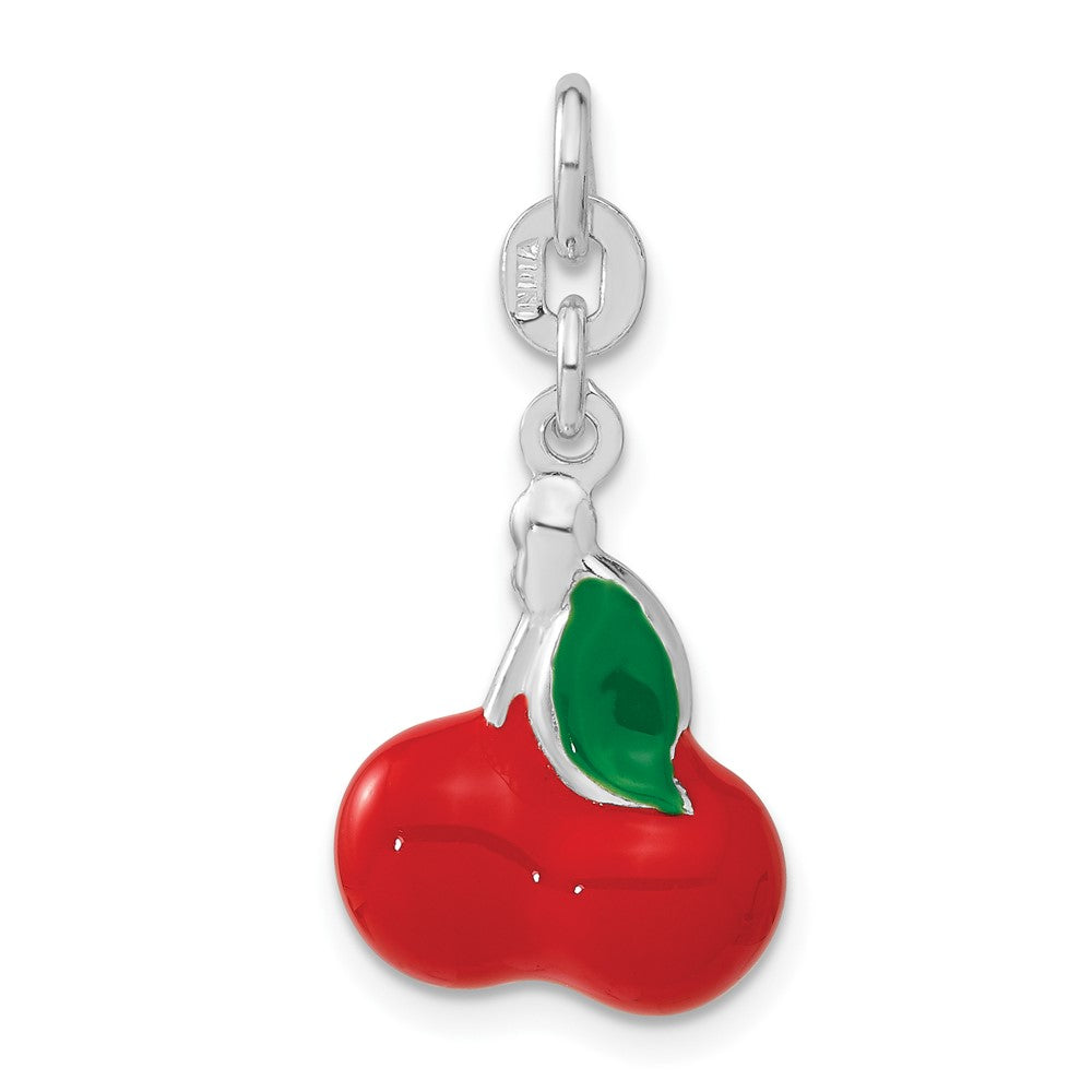 Sterlingsilber 3-d Poliert Emailliert Cherries Charm