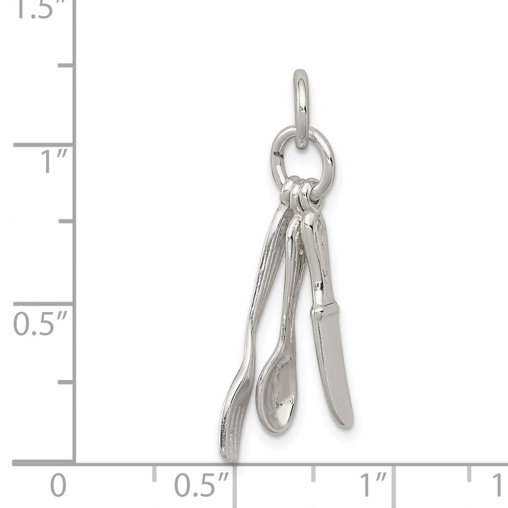 Sterlingsilber Fork, Messer, und Spoon Charm