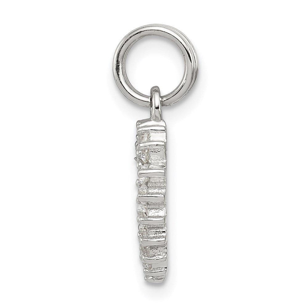 Sterlingsilber Rhodiniert Zirkonia Herz Charm