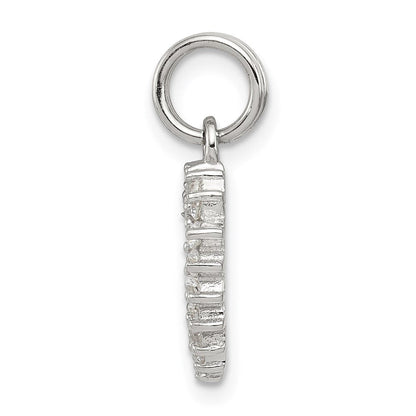 Sterlingsilber Rhodiniert Zirkonia Herz Charm