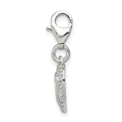 Sterlingsilber Zirkonia Herz Charm