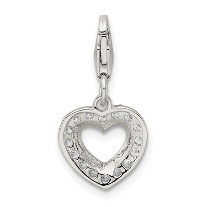 Sterlingsilber Zirkonia Herz Charm