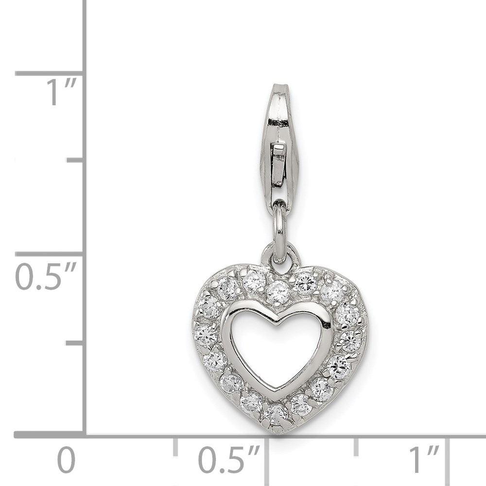 Sterlingsilber Zirkonia Herz Charm