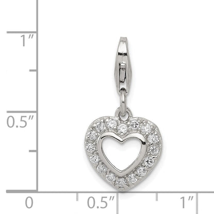 Sterlingsilber Zirkonia Herz Charm