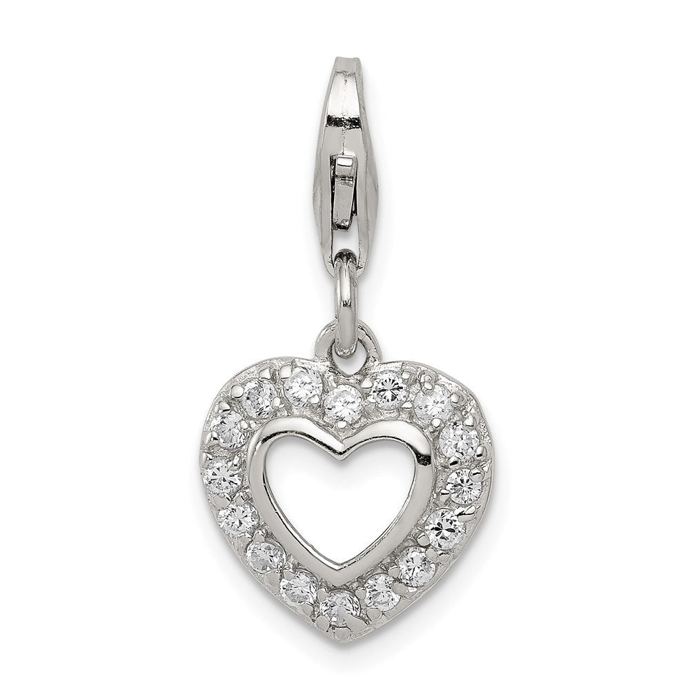 Sterlingsilber Zirkonia Herz Charm
