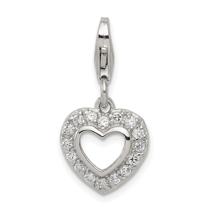 Sterlingsilber Zirkonia Herz Charm