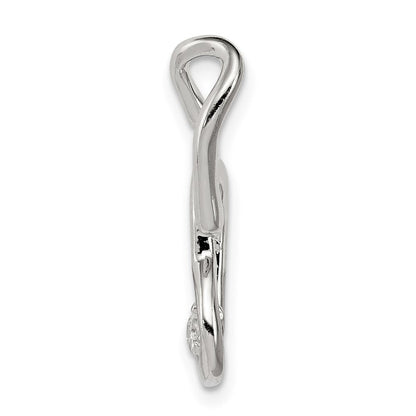 Sterlingsilber Rhodiniert Zirkonia Herzen Anhänger