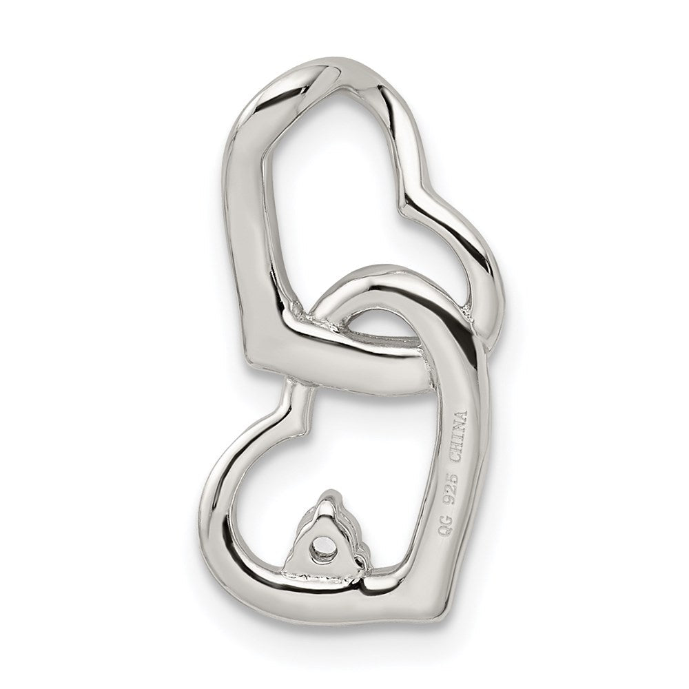 Sterlingsilber Rhodiniert Zirkonia Herzen Anhänger