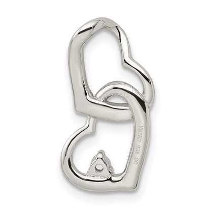 Sterlingsilber Rhodiniert Zirkonia Herzen Anhänger
