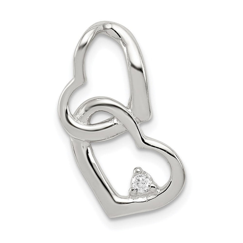 Sterlingsilber Rhodiniert Zirkonia Herzen Anhänger