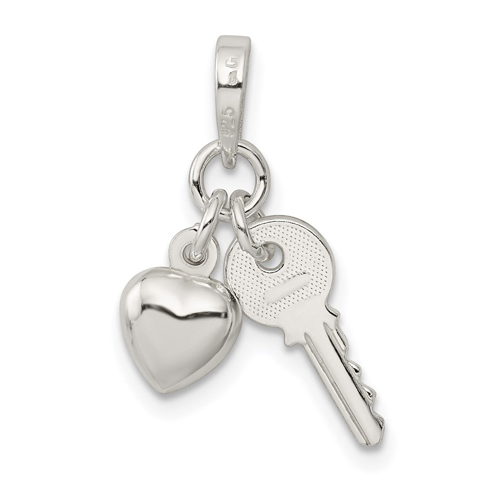 Sterlingsilber Herz mit Key Charm