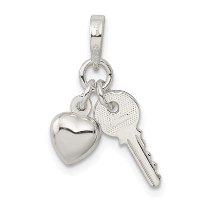 Sterlingsilber Herz mit Key Charm