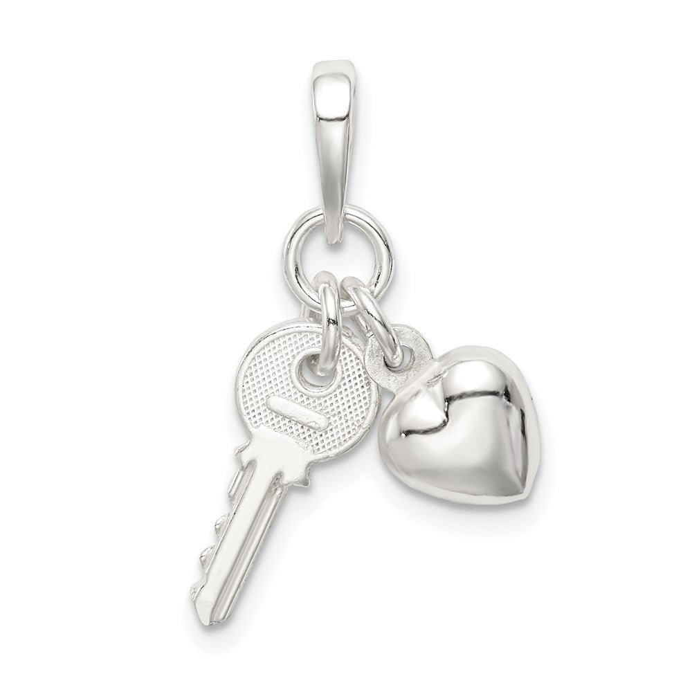 Sterlingsilber Herz mit Key Charm