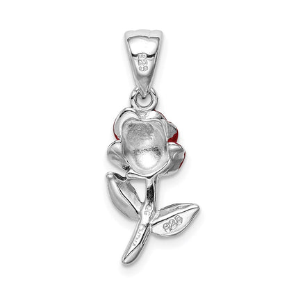 Sterlingsilber Rhodium-platedenamel Blume Charm