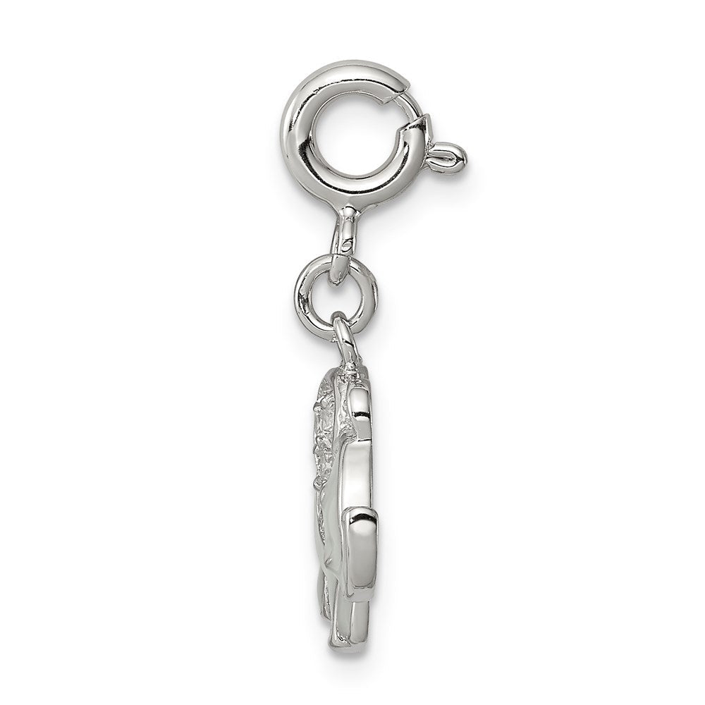 Sterlingsilber Rhodiniert Emailliert mit Zirkonia Elefant Charm