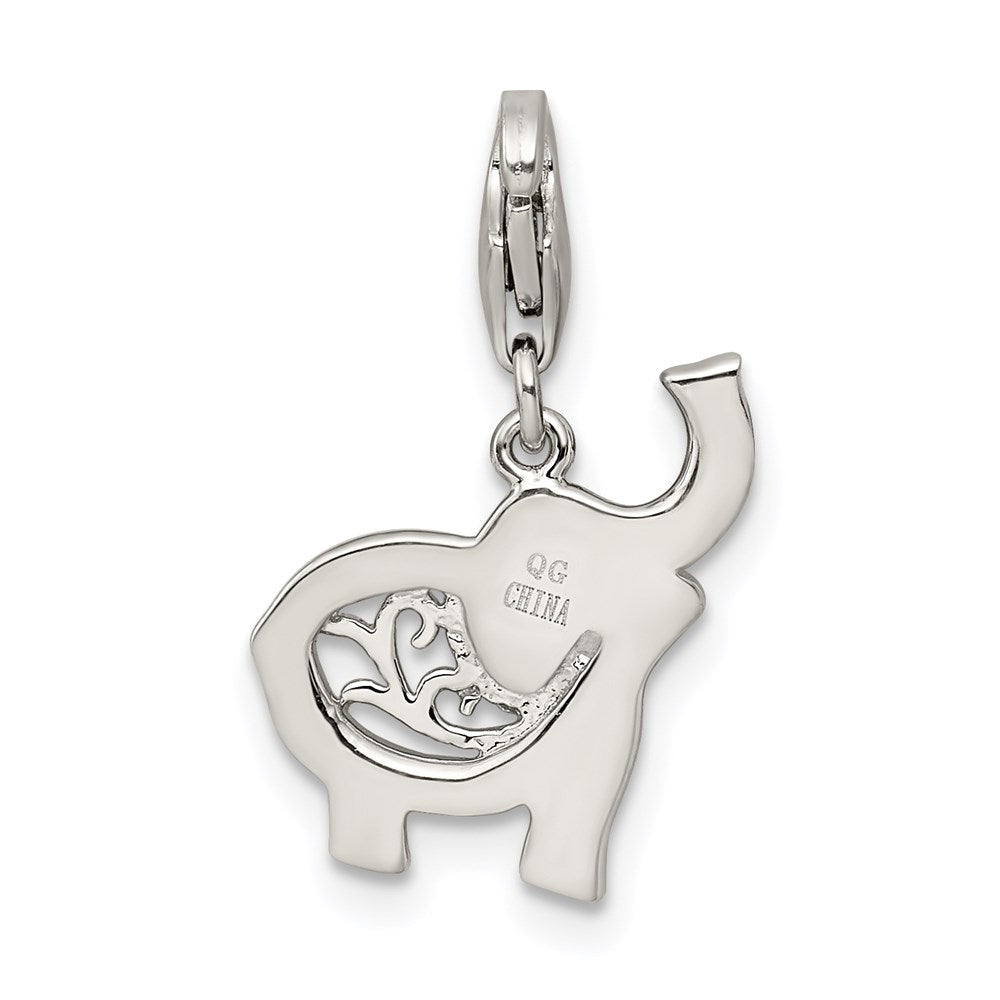 Sterlingsilber Rhodiniert Blau Emailliert Elefant Charm