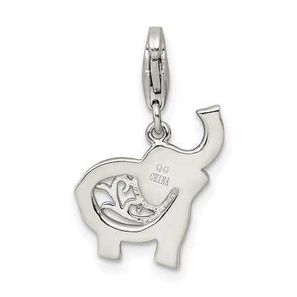 Sterlingsilber Rhodiniert Blau Emailliert Elefant Charm