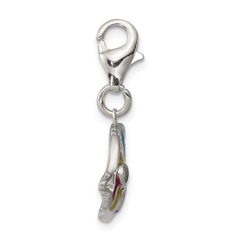 Sterlingsilber Multi-colored Emailliert Fisch Charm