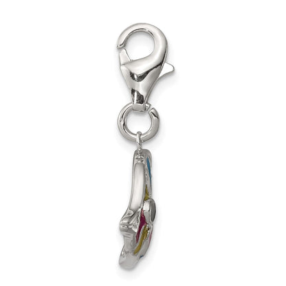 Sterlingsilber Multi-colored Emailliert Fisch Charm