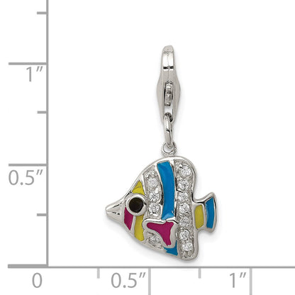 Sterlingsilber Multi-colored Emailliert Fisch Charm