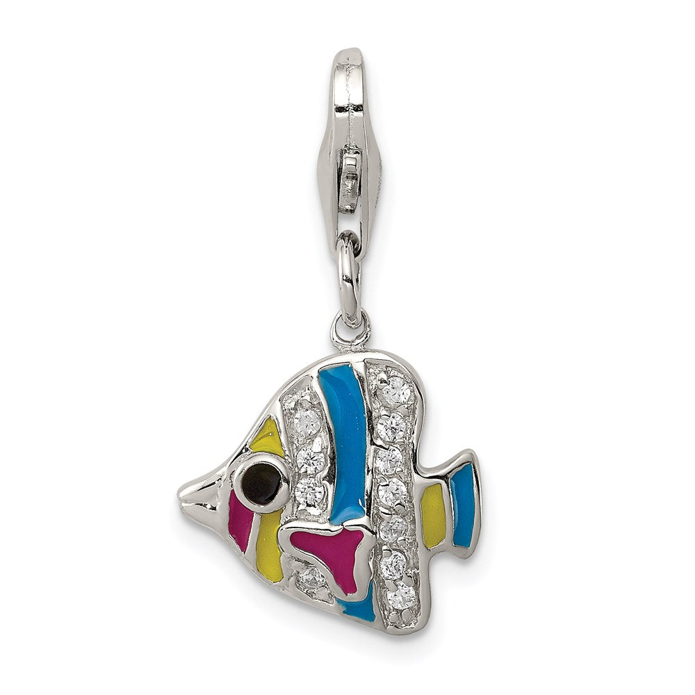 Sterlingsilber Multi-colored Emailliert Fisch Charm