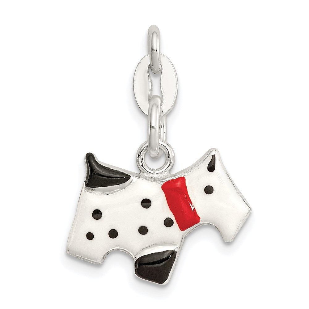 Sterlingsilber Emailliert Scottie Hund Charm