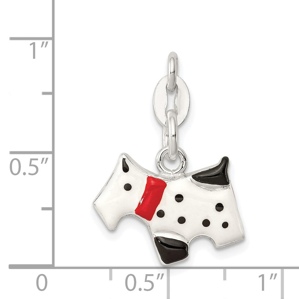 Sterlingsilber Emailliert Scottie Hund Charm