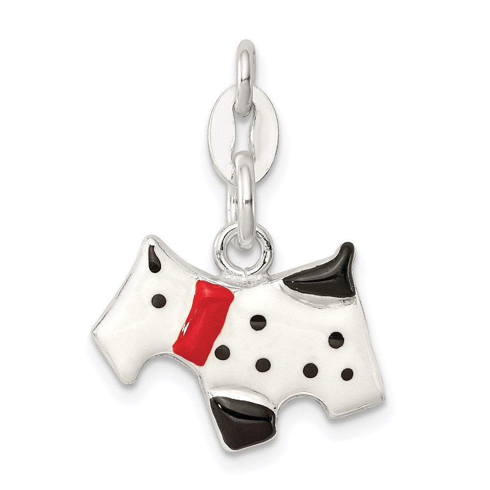 Sterlingsilber Emailliert Scottie Hund Charm