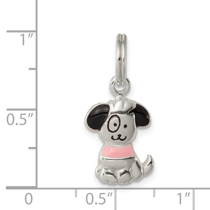 Sterlingsilber Emailliert Puppy Charm