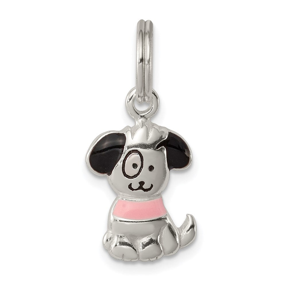 Sterlingsilber Emailliert Puppy Charm