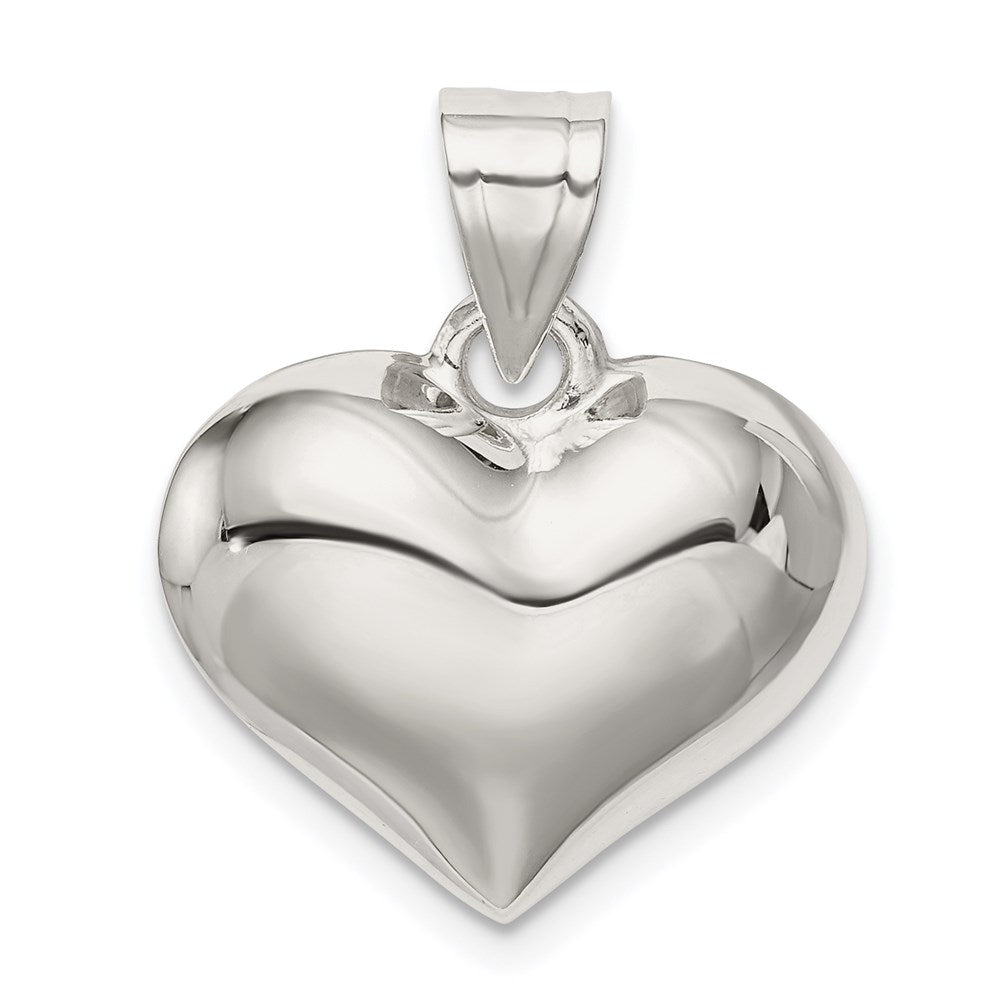 Sterlingsilber Rhodiniert Gewölbt Herz Charm
