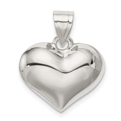 Sterlingsilber Rhodiniert Gewölbt Herz Charm