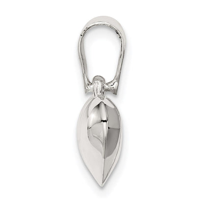 Sterlingsilber Rhodiniert Gewölbt Herz Charm