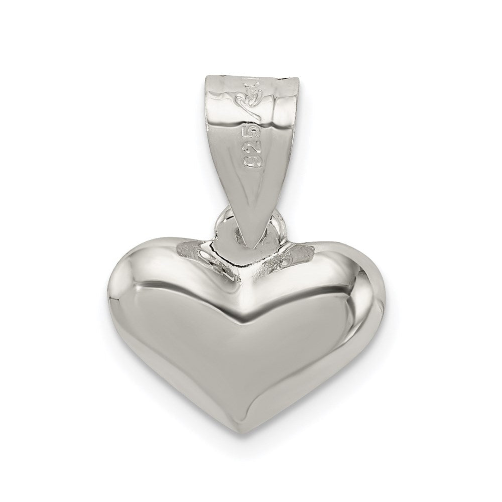 Sterlingsilber Rhodiniert Gewölbt Herz Charm