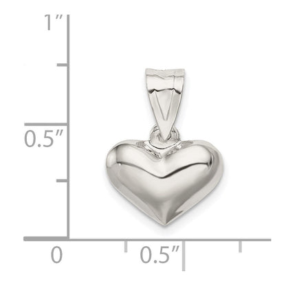 Sterlingsilber Rhodiniert Gewölbt Herz Charm