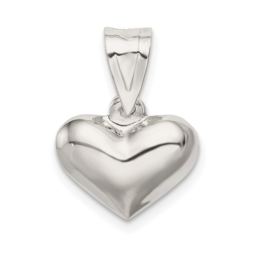 Sterlingsilber Rhodiniert Gewölbt Herz Charm