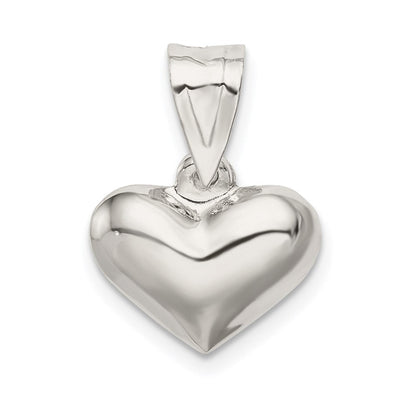 Sterlingsilber Rhodiniert Gewölbt Herz Charm