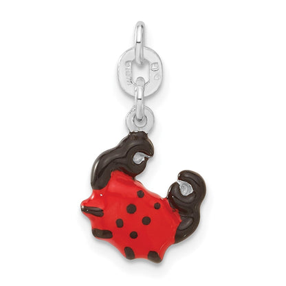 Sterlingsilber Emailliert Krabbe Charm