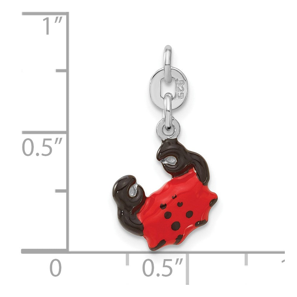 Sterlingsilber Emailliert Krabbe Charm