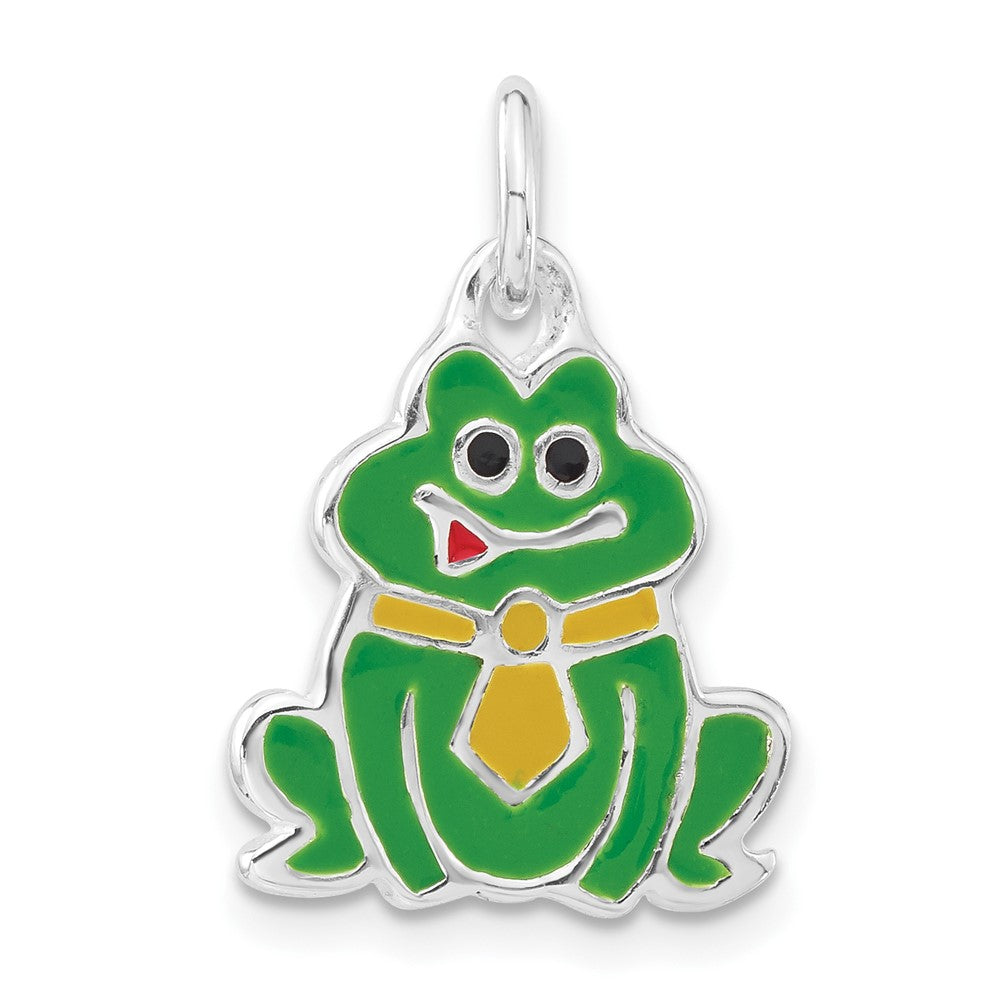 Sterlingsilber Poliert Mehrfarbig Emailliert Frosch Charm