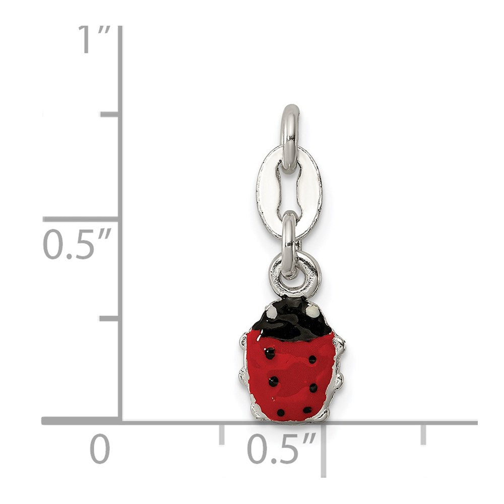 Sterlingsilber Emailliert Marienkäfer Charm
