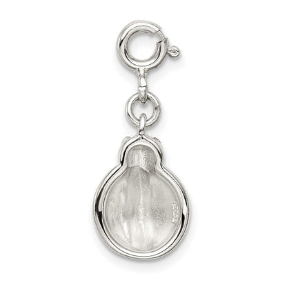 Sterlingsilber Rhodiniert Rot und Schwarz Emailliert Damen Bug Charm