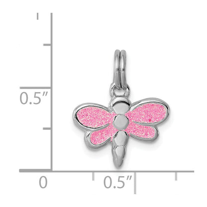 Sterlingsilber Rhodium-platedglitter Emaille Libelle Charm