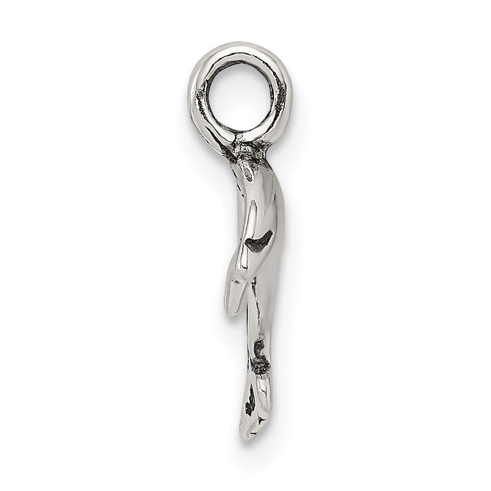 Sterlingsilber Antikisiert Klein Delfin Charm