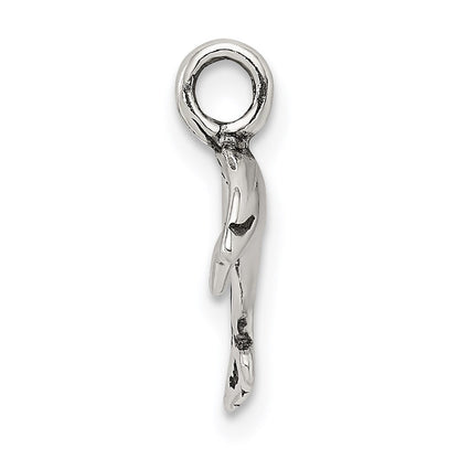 Sterlingsilber Antikisiert Klein Delfin Charm