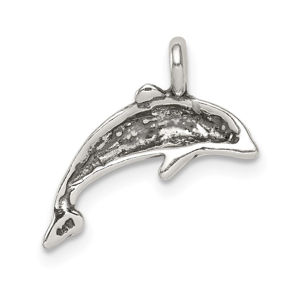 Sterlingsilber Antikisiert Klein Delfin Charm