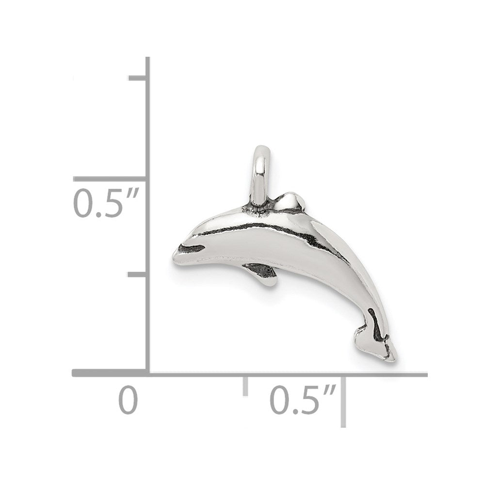Sterlingsilber Antikisiert Klein Delfin Charm
