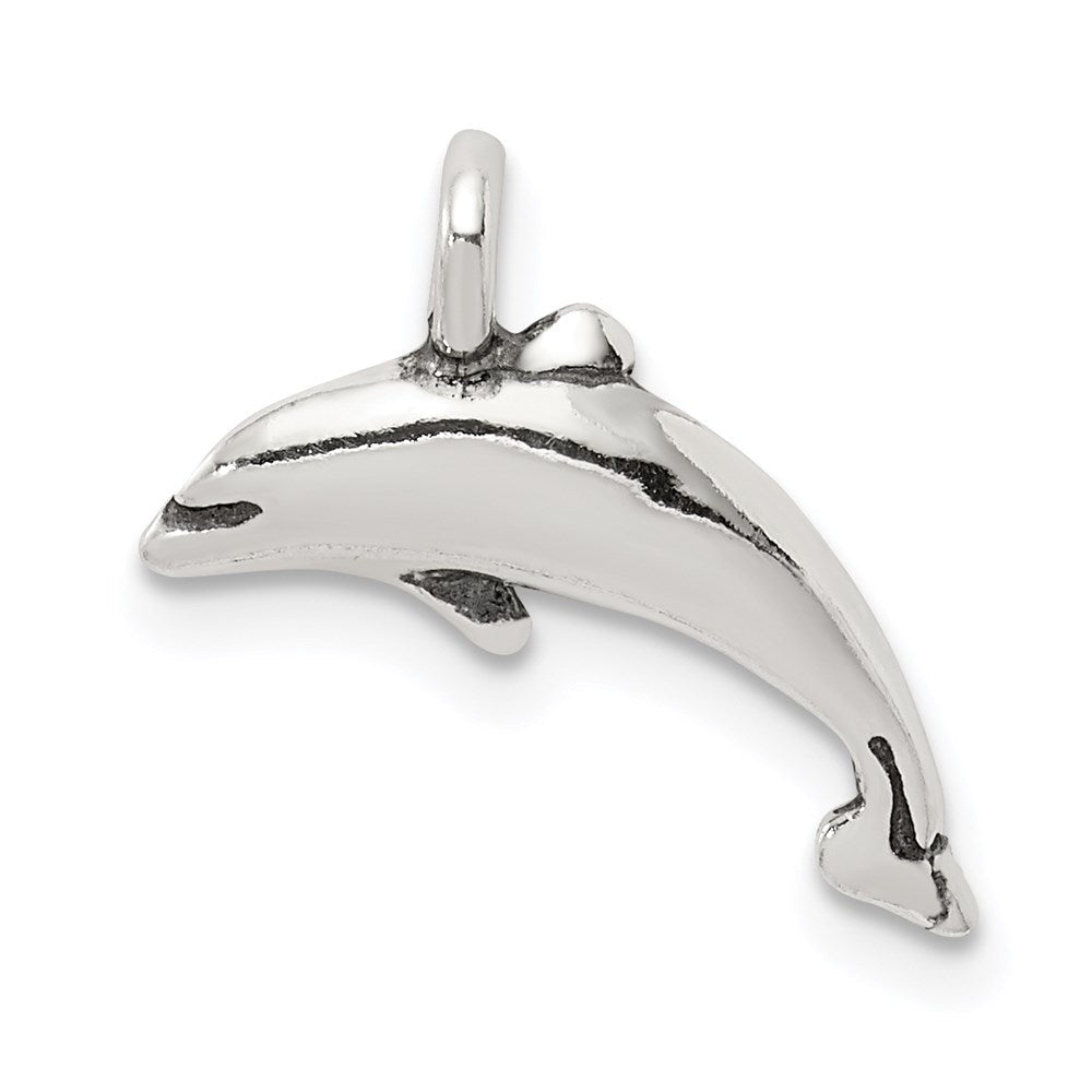 Sterlingsilber Antikisiert Klein Delfin Charm